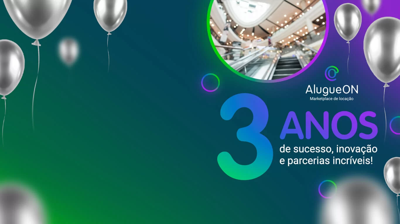 banner 3 anos do AlugueON