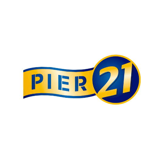 Logo do Shopping Pier 21 em fundo branco.